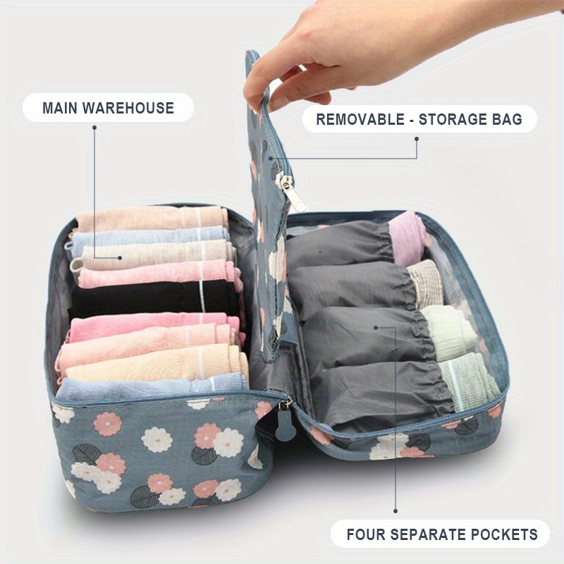 Travel Underwear Storage Bag - Underwear Organizers with Handle |  Travelling Organizers with Zipper Closure for Bra, Underwear, Shapewear