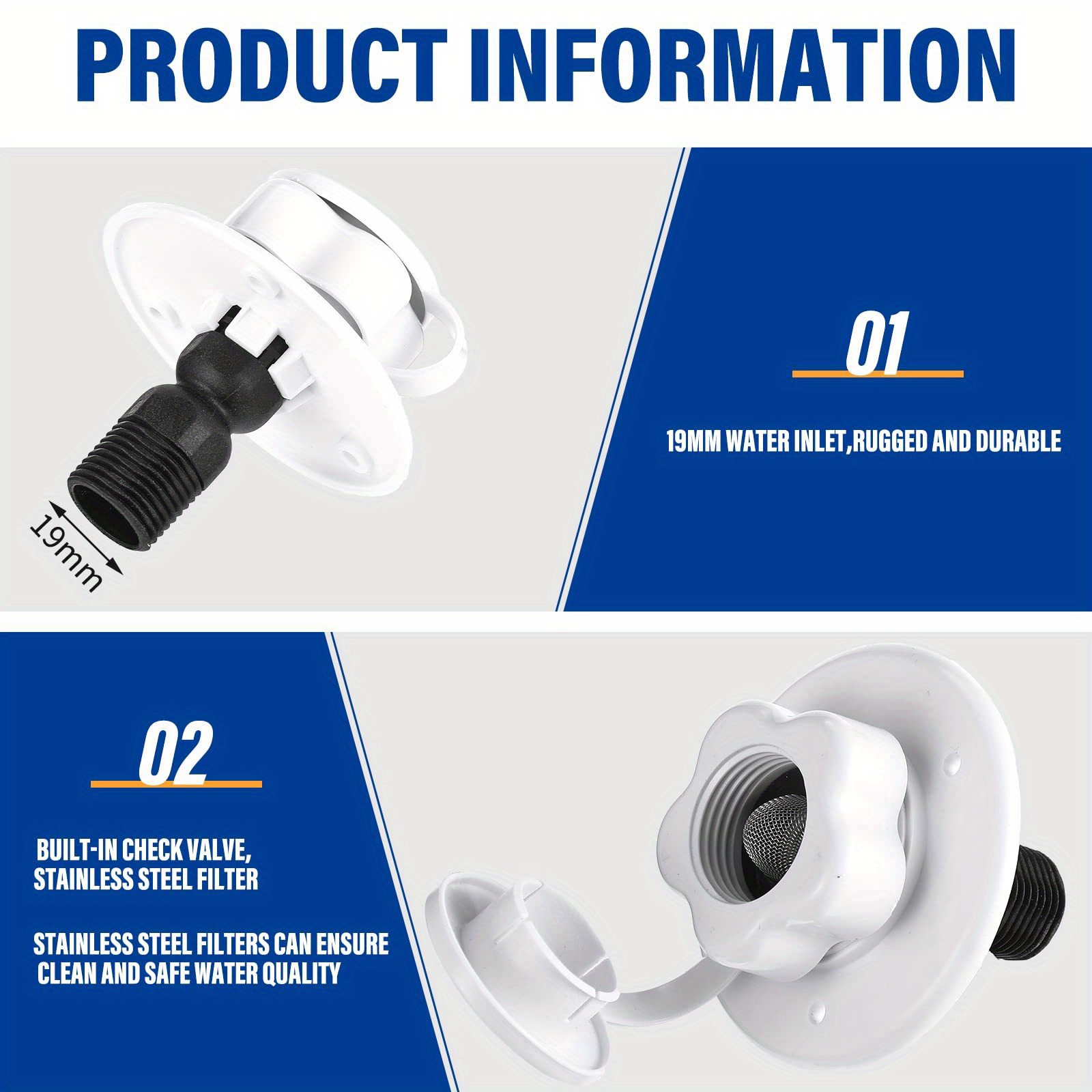 Rv Inlet Check Valve Rv Water Inlet Connection Temu