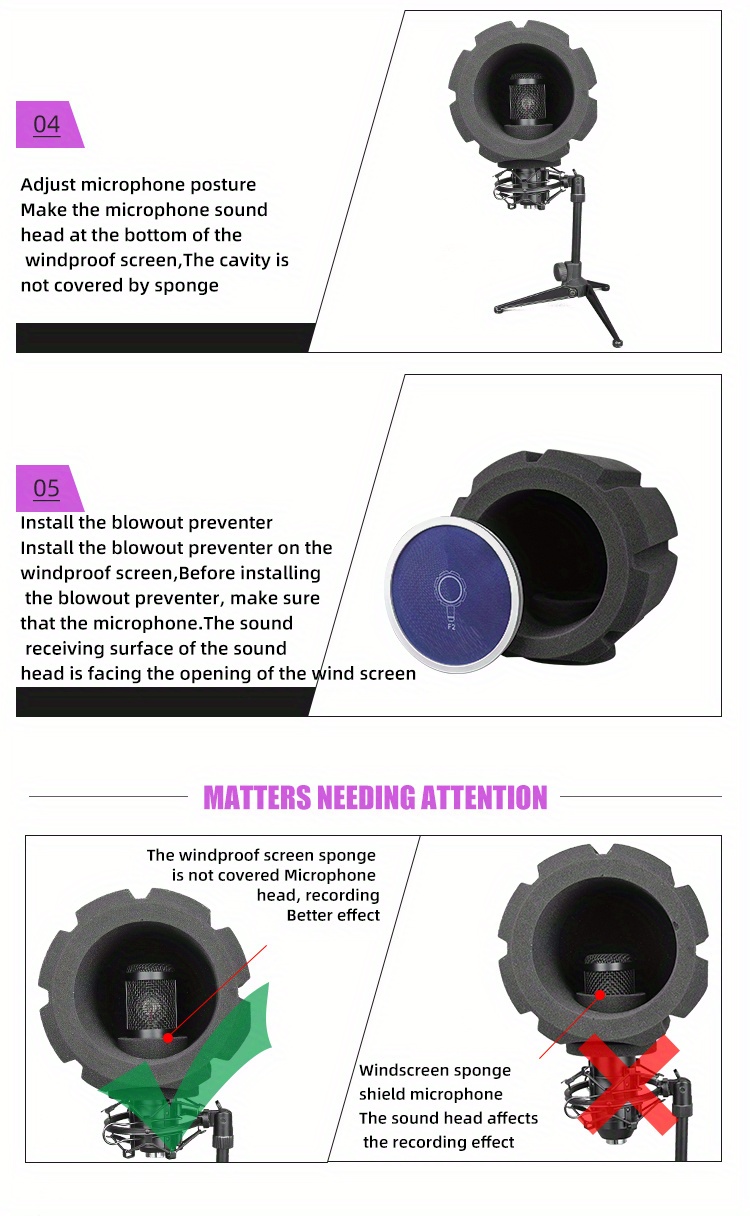 Mikrofon Windscreen - Professioneller Schallschutz Für Podcast & Aufnahmen