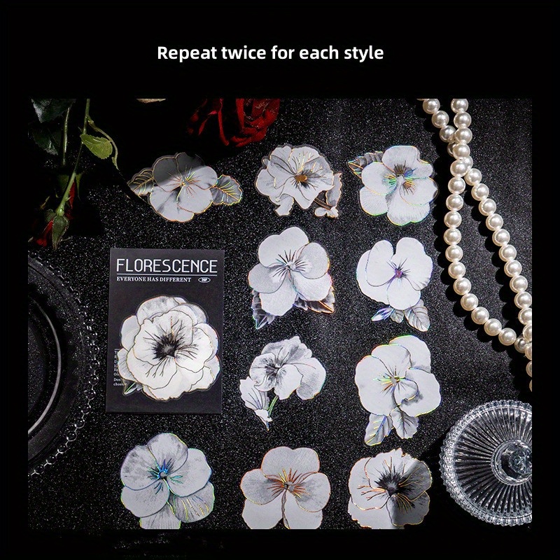 20pcs Pack Night Rose Decorative Stickers for Scrapbooking Diary Planner