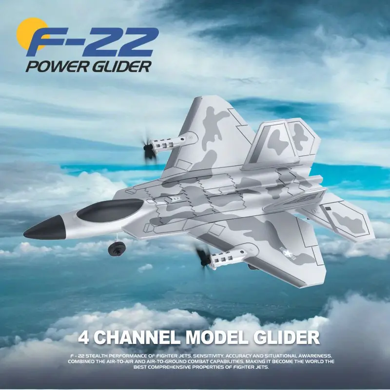 four channel f22 professional stunt remote control aircraft fixed wing raptor fighter indoor crane foam fixed wing youth model uav details 0