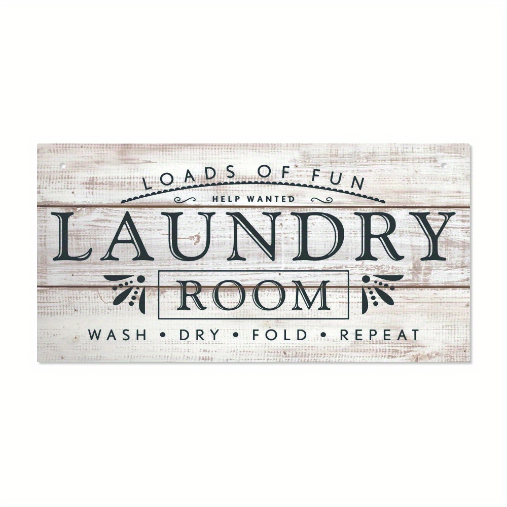 Image of 1pc Laundry Room Wooden Sign, Vintage Wood Wall Door Hanging Plaque For Bathroom Washhouse Home Decor, 3.9 X 7.8 Inches