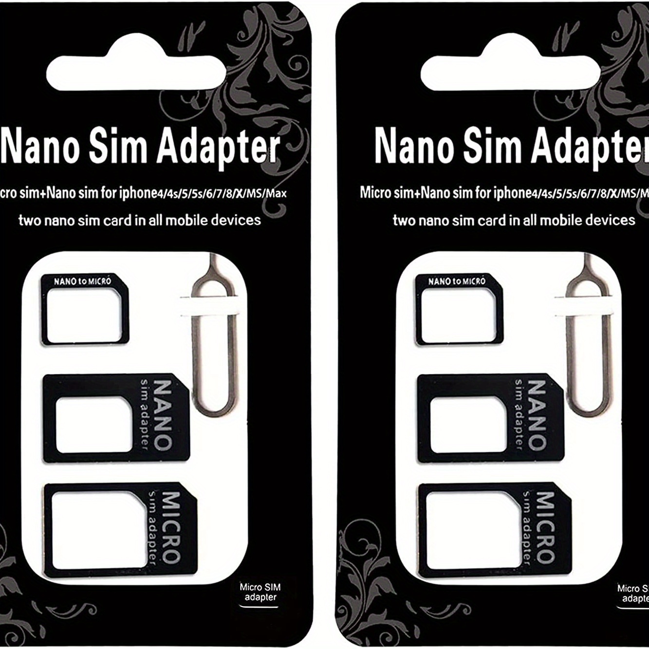Adaptador de tarjeta Nano SIM, kit convertidor Nano a Micro SIM/estándar  con pin de expulsión de bandeja para teléfonos inteligentes y dispositivos  de