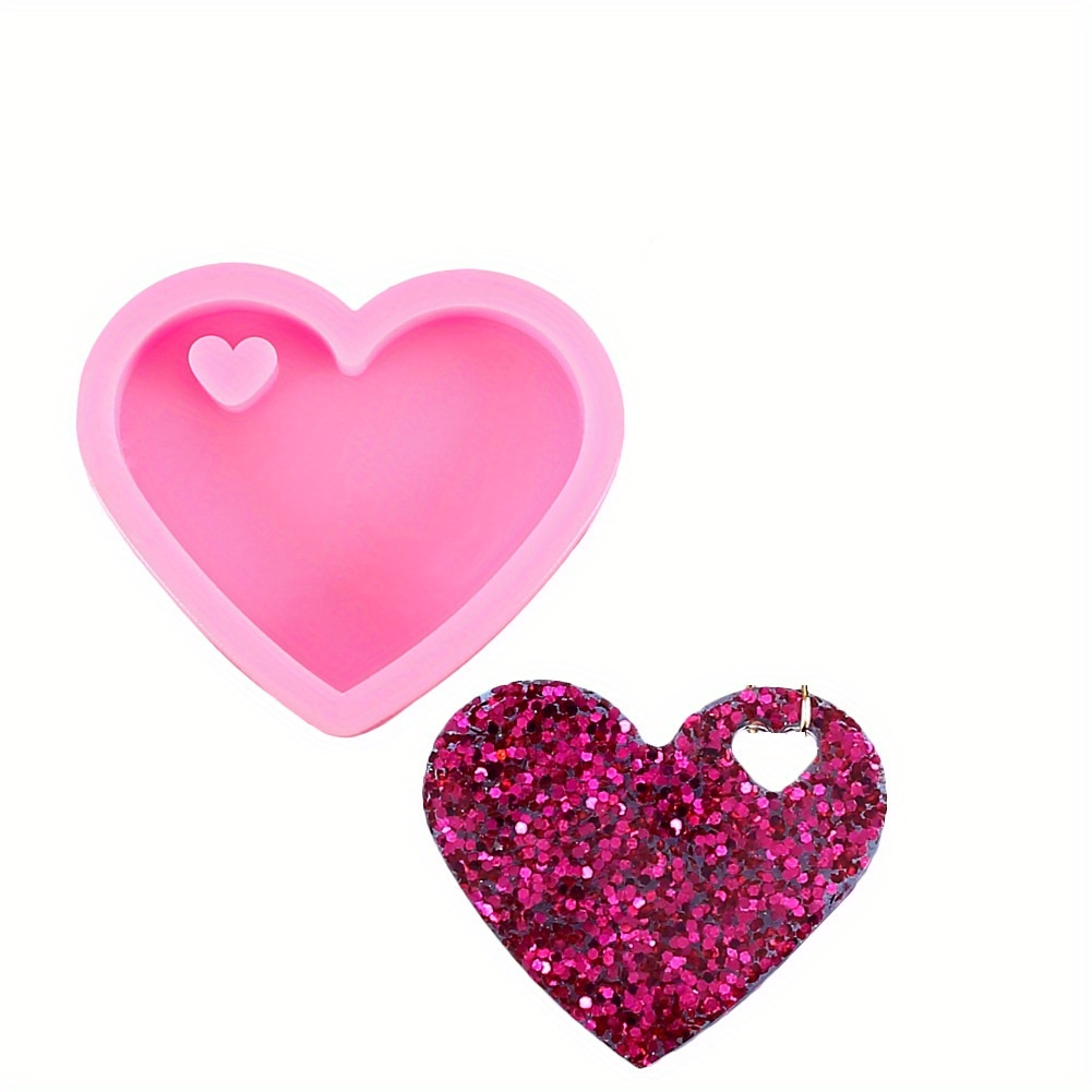 Heart Shaped Resin Casting Mold Silicone Keychain Pendant - Temu