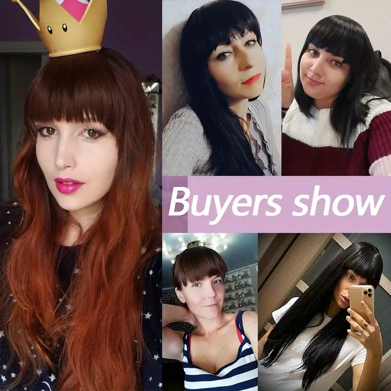 clip in bangs hair extensions synthetic fringe bangs with temples for women bangs hairpieces for daily wear hair accessories halloween christmas details 2