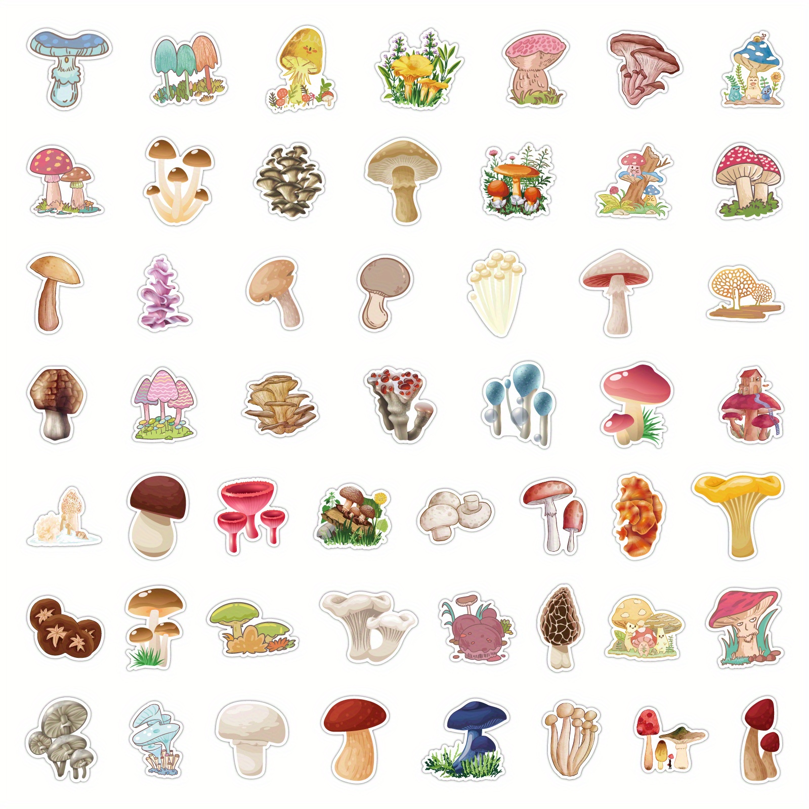 Mushroom Aesthetic Stickers Pack, Cute Mushroom Trendy Decor Vinyl