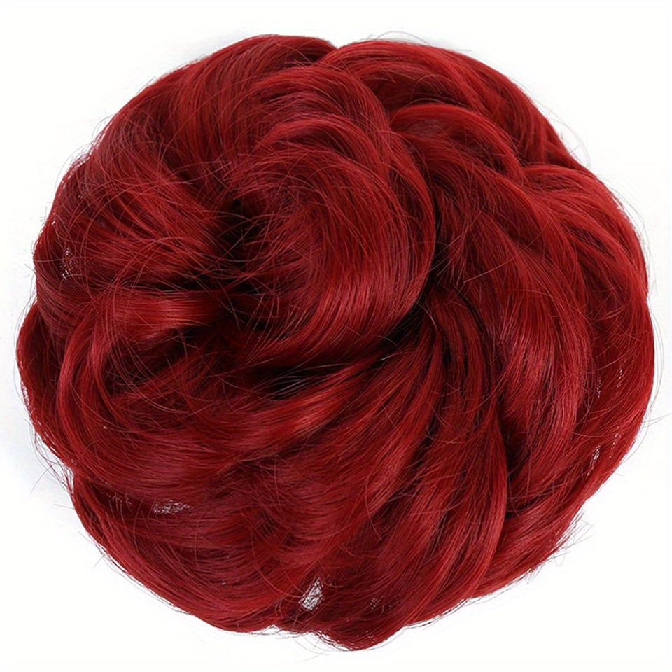 Image of Fashion Synthetic Fake Hair Bun Chignons For Adult Women Elastic Scrunchies Hair Piece Bun Hairpieces For Women Hair Accessories