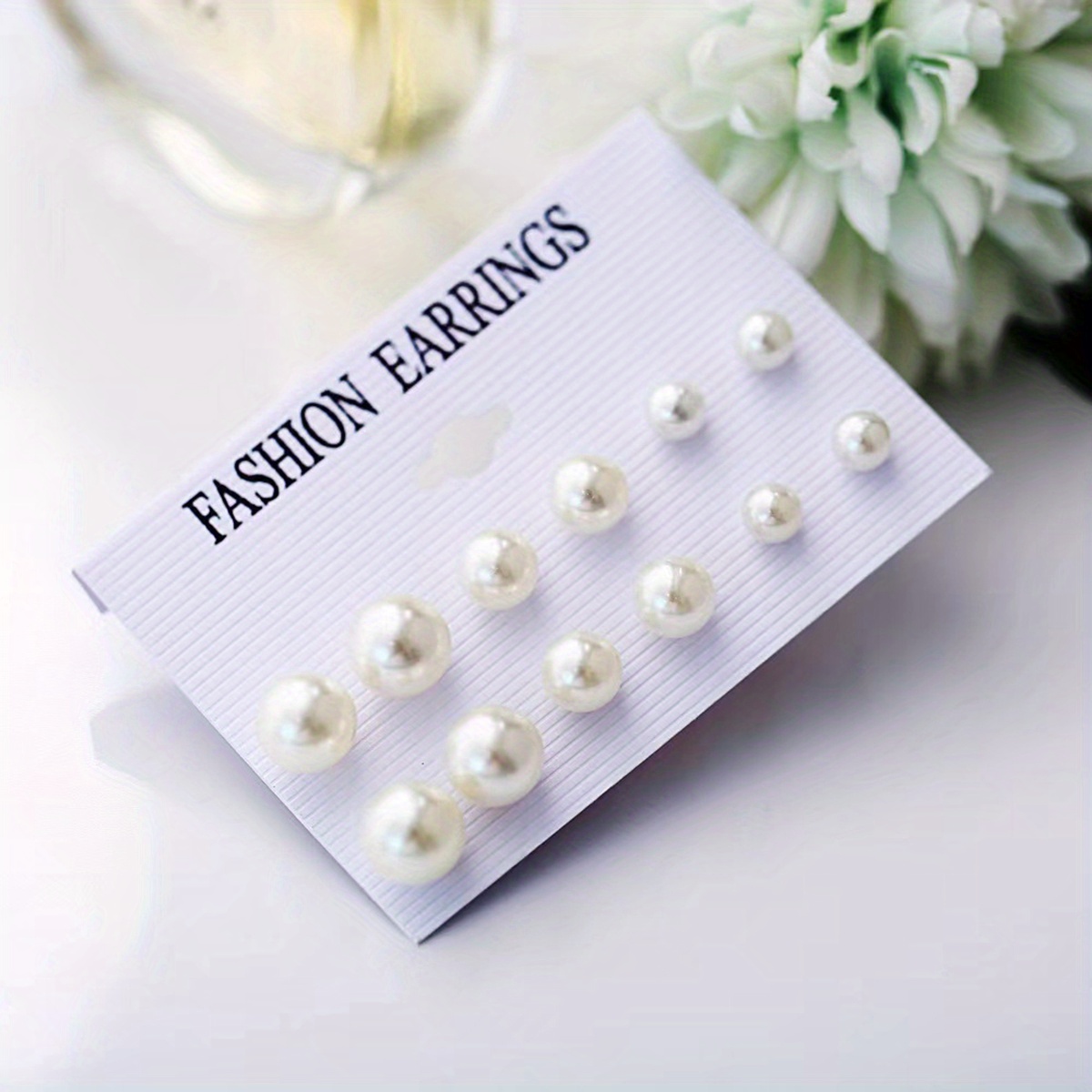 6 Pairs Stud Earrings Set Elegant Alloy Jewelry Delicate Female Gift Daily Casual