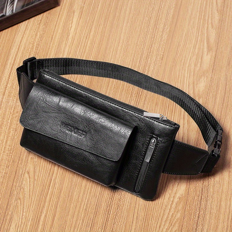 100pcs Women Fanny Packs Black Vegan Leather Sling Bags Crossbody Versatile  Waist Bag Ladies Chest Bag Phone Shopping Holder