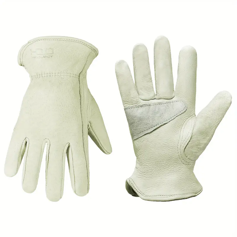 Leather Work Gloves With Reinforced Palm For Men Women - Temu