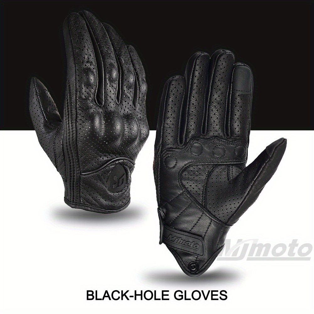 Guantes de cuero para Motocross para hombre, manoplas impermeables para  motorista, accesorios para motociclista Bmx Goth, Invierno