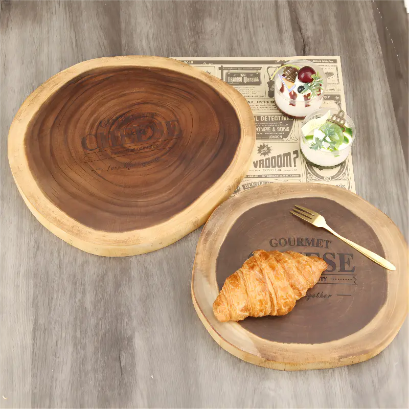1pc acacia wood cutting board irregular tree stump chopping board for outdoor camping and kitchen use durable and serving board and kitchen gadget details 2