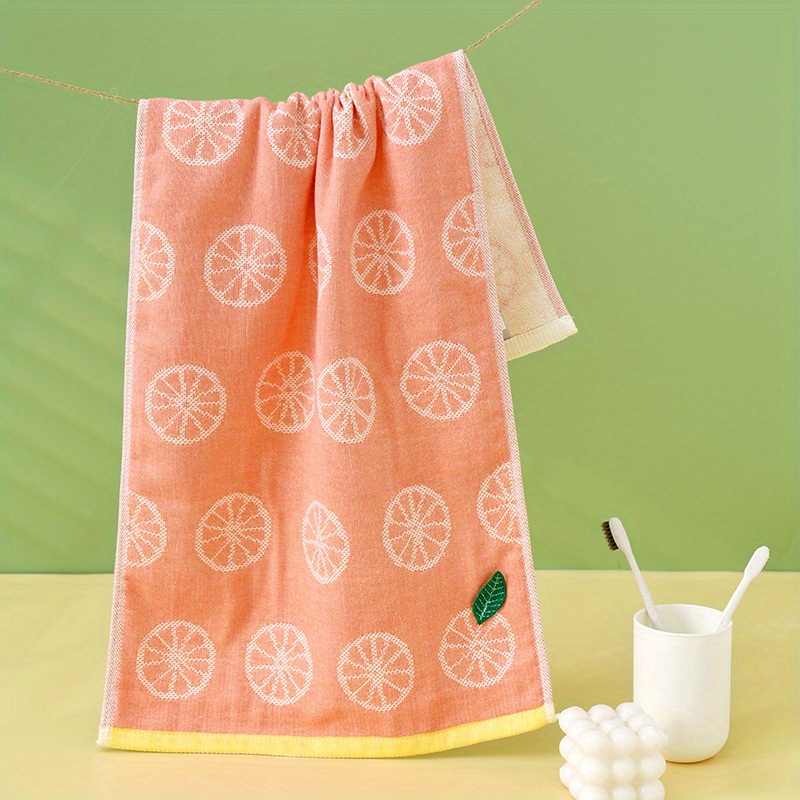 1pc Cute Fruit Decor Soft Hand Towel, Absorbent Pink Hanging Towel For  Household