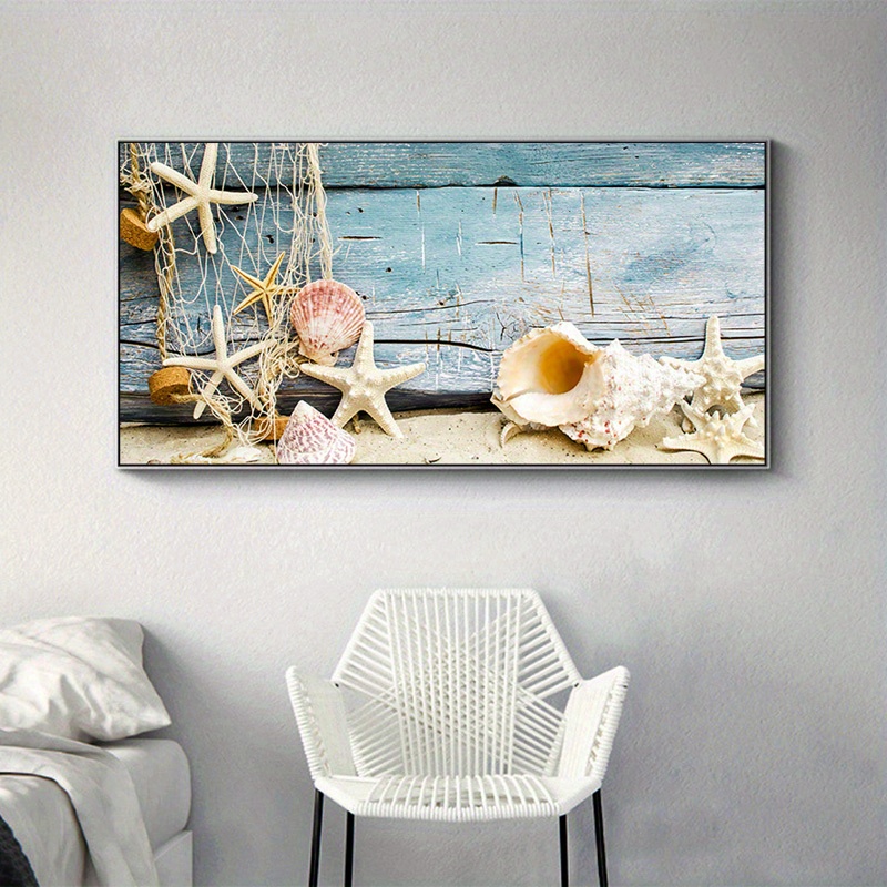 Acquista Spiaggia Paesaggio marino Pittura su tela Conchiglia Mare Arte  della parete Stelle marine Conchiglie Immagini da parete Poster per  soggiorno Camera da letto Arredamento per ufficio