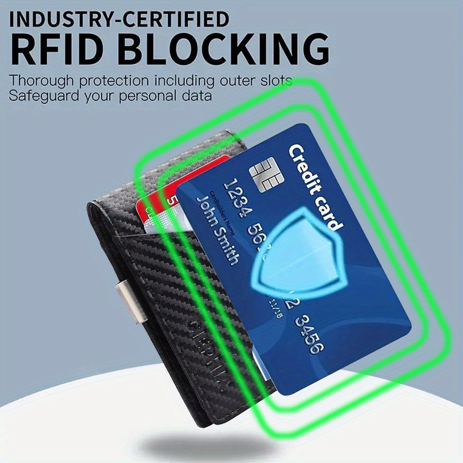 Ultra Thin Carbon Fiber Wallet For Man Rfid Anti Theft Brush Bilfold