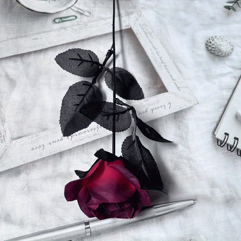 50 Pezzi Rose Nere Vere Rosa Di Seta Nera Rose Artificiali Nere Rose Finte  Rose False Nere Rose Artificiali Di Seta Nera Senza Stelo Fiore Rosa Di