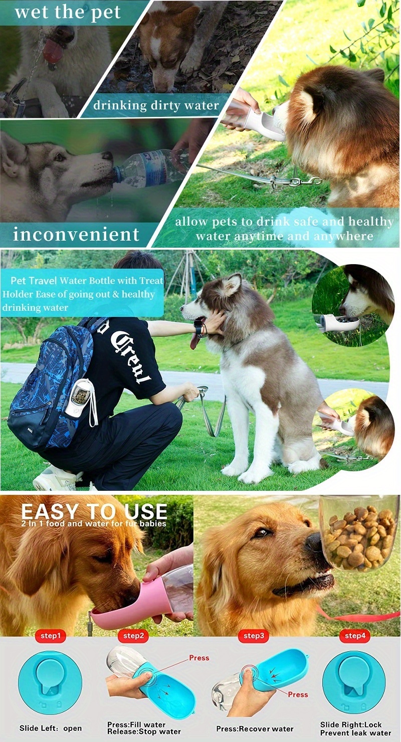 Portable Dog Water Bottle Food Container Outdoor Water Temu