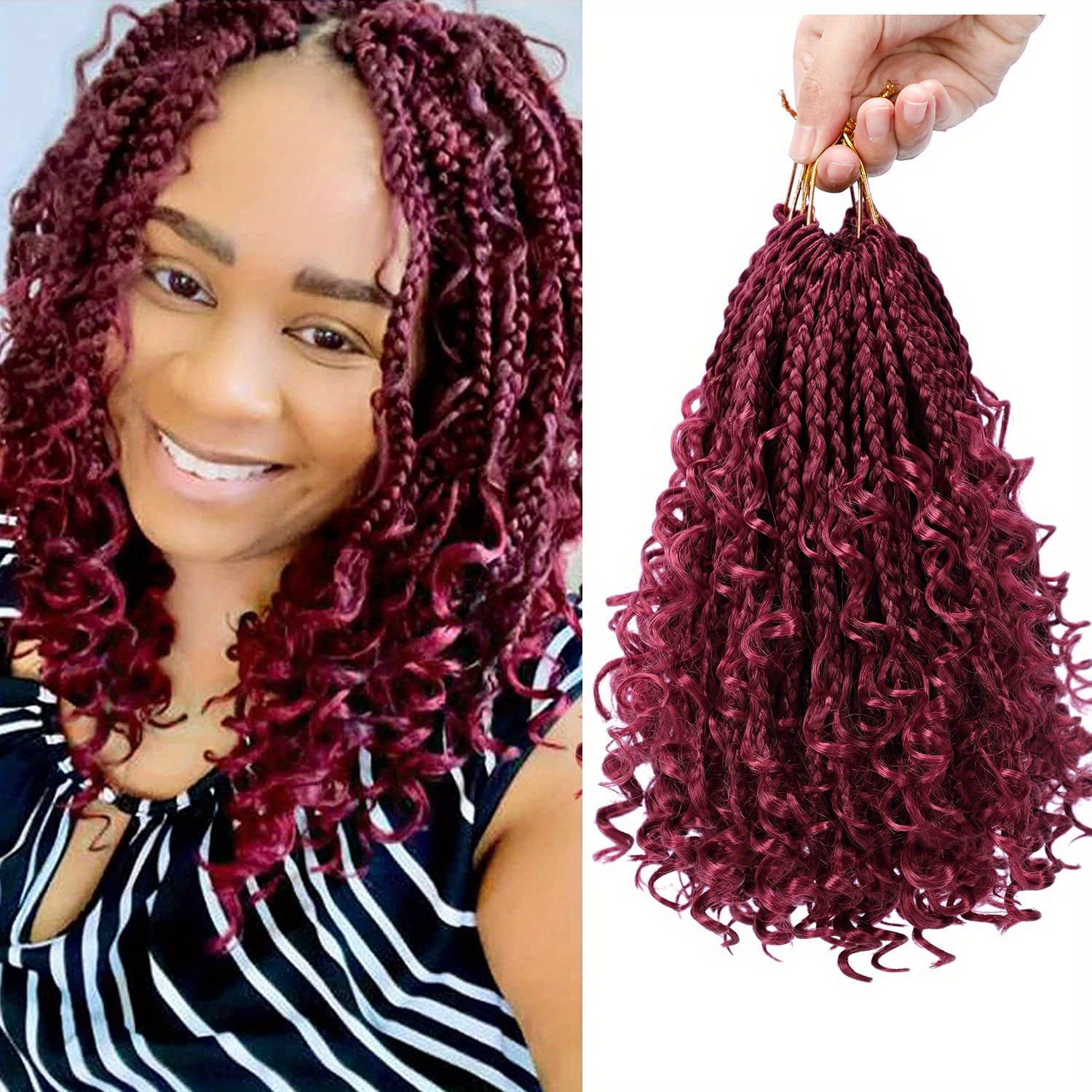 Goddess Box Braids Crochet Hair Pre looped Bohemian Crochet - Temu