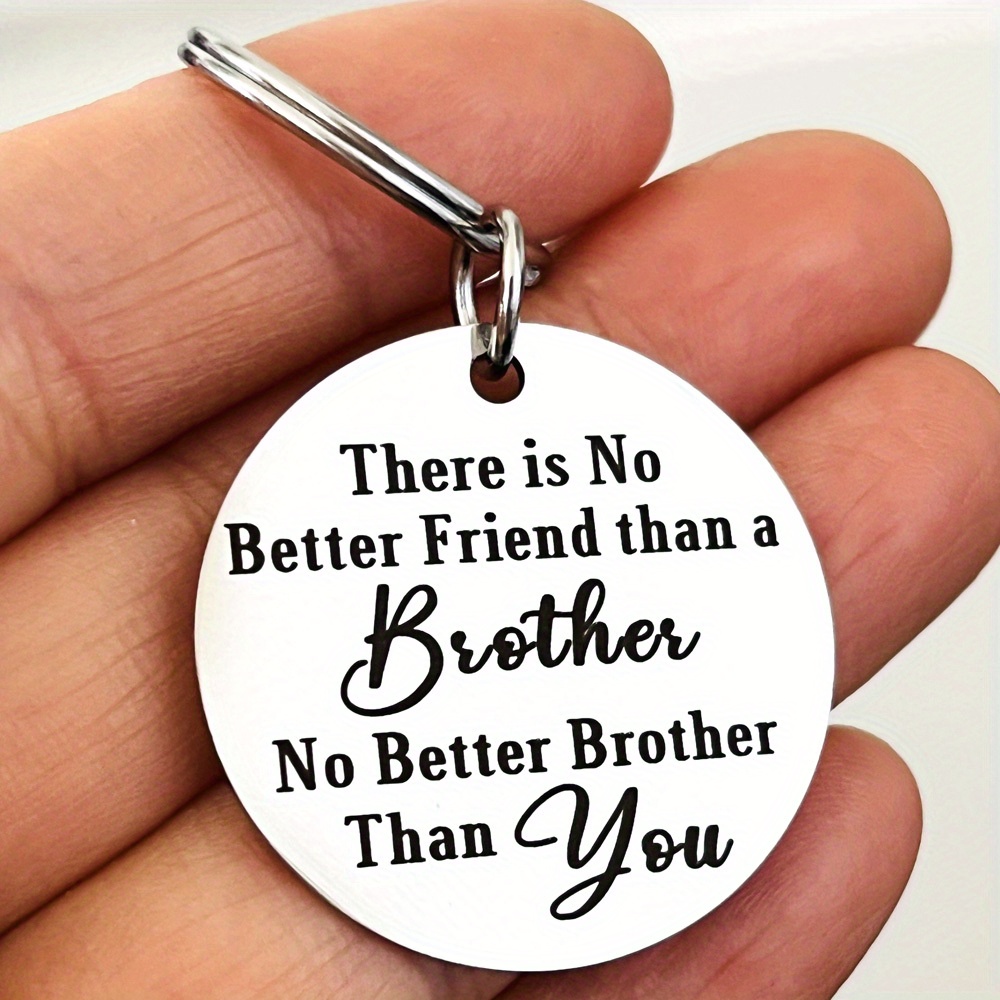 1pc Brother Keychain Gifts Christmas Birthday Gifts for Brother Graduation Gifts Inspirational Gifts for Brother Family Gift for Men,Temu