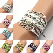 1pc fashionable and vintage handwoven bracelet with heart and tower pattern for men and women details 0