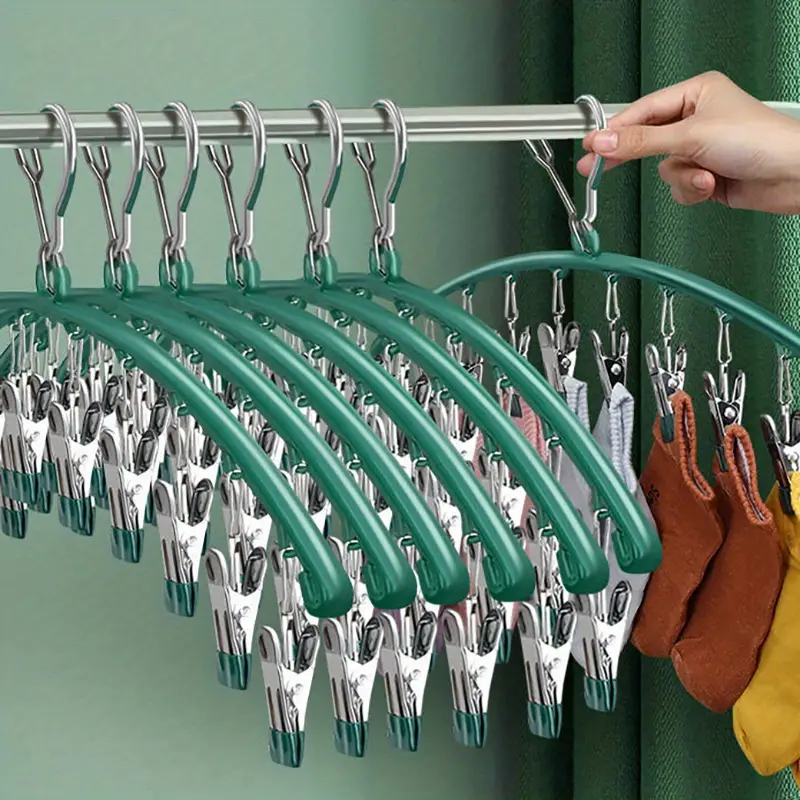 Windproof Clothes Drying Rack With Multi Clips Space Saving - Temu