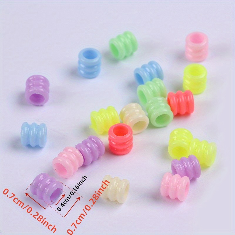 Tube Acrylic Beads Mixed Big Hole Plastic Spacer Beads For Diy Jewelry  Making Bracelet Necklace Keychain Accessory - Temu Japan