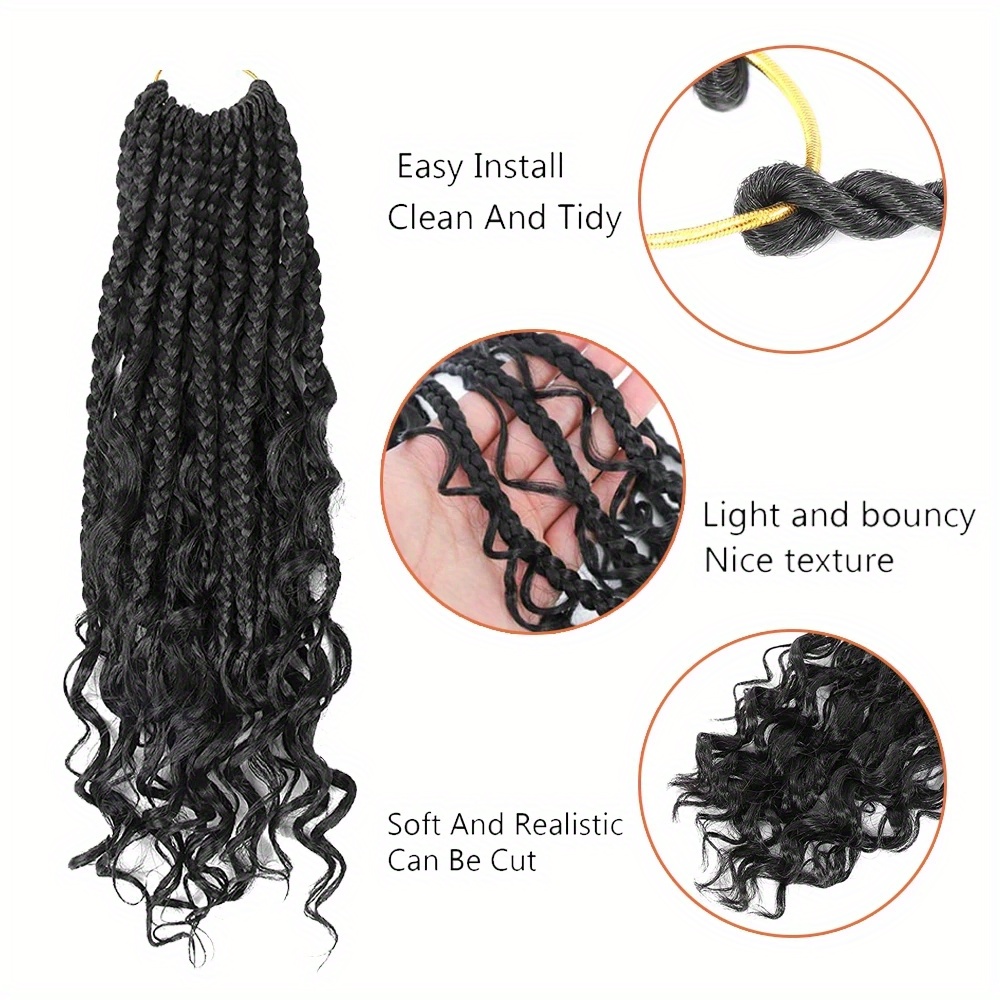 Gottin Hair Box Braids Crochet Hair with Curly Ends Pre Looped Ombre Crochet  Braids for Black Women Princess Style Synthetic Hair Extensions 6 Packs  Colorful Cr…