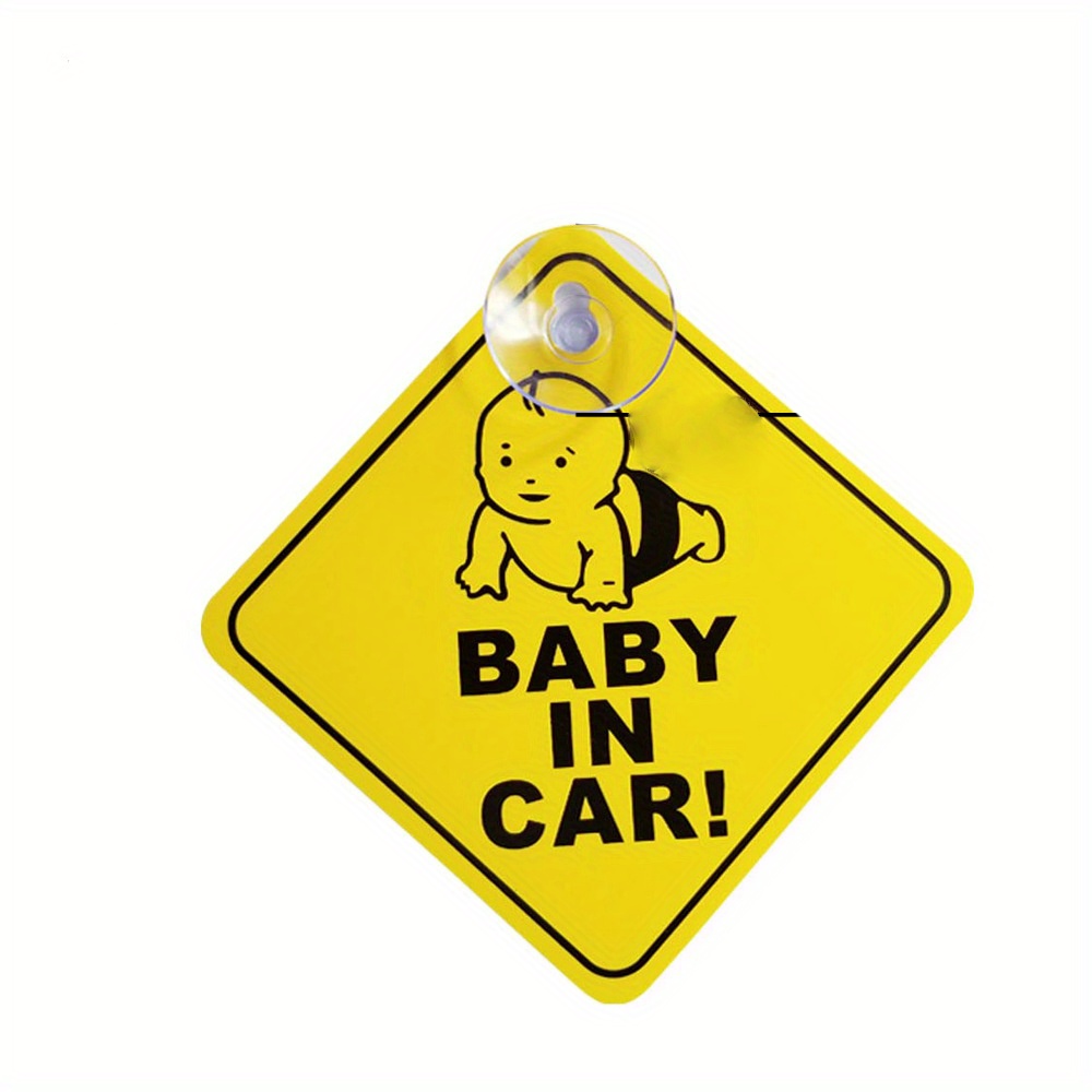 Autocollant ventouse pour les voitures de bébé à bord, réutilisable  imperméable à l'eau Bébé à bord Accessoires de voiture Signe, durable et  solide sans résidu (2, jaune-2pc) Y