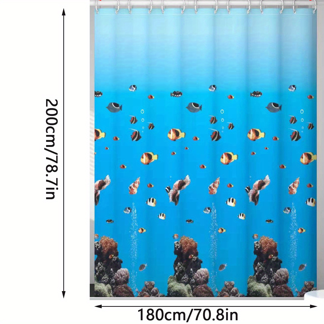 1/4pcs Coral Fish Shower Curtain Set, Blue Ocean Undersea World Shower  Curtain, Waterproof Shower Curtain With 12 Hooks, Bathroom Rug, Toilet  U-Shape