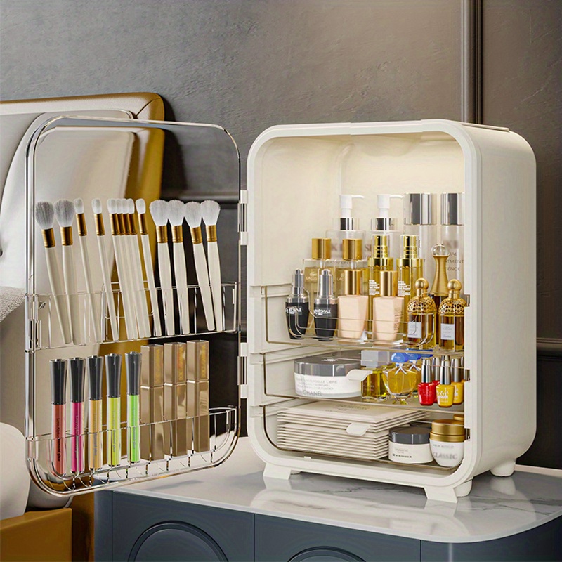 Dustproof Cosmetic Storage Box - Large Capacity Makeup Brush And
