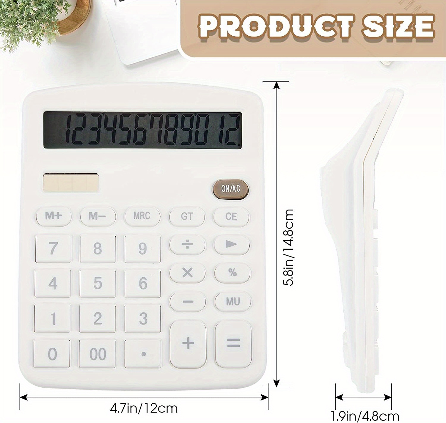 Desk Calculator Cute Calculator 12 Digits Battery Dual Calculator With