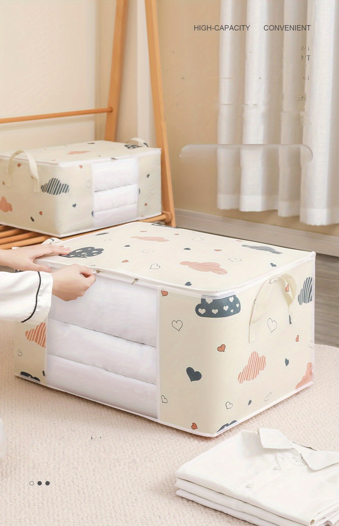 1pc Clothing Storage Bag With Handle And Window, Suitable For