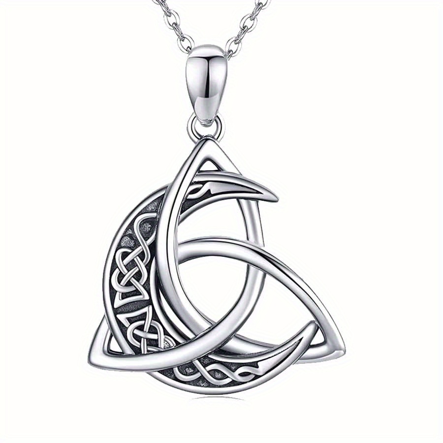 celtic knot moon pendant necklace crescent irish necklace celtic jewelry gift for women men style 1 9