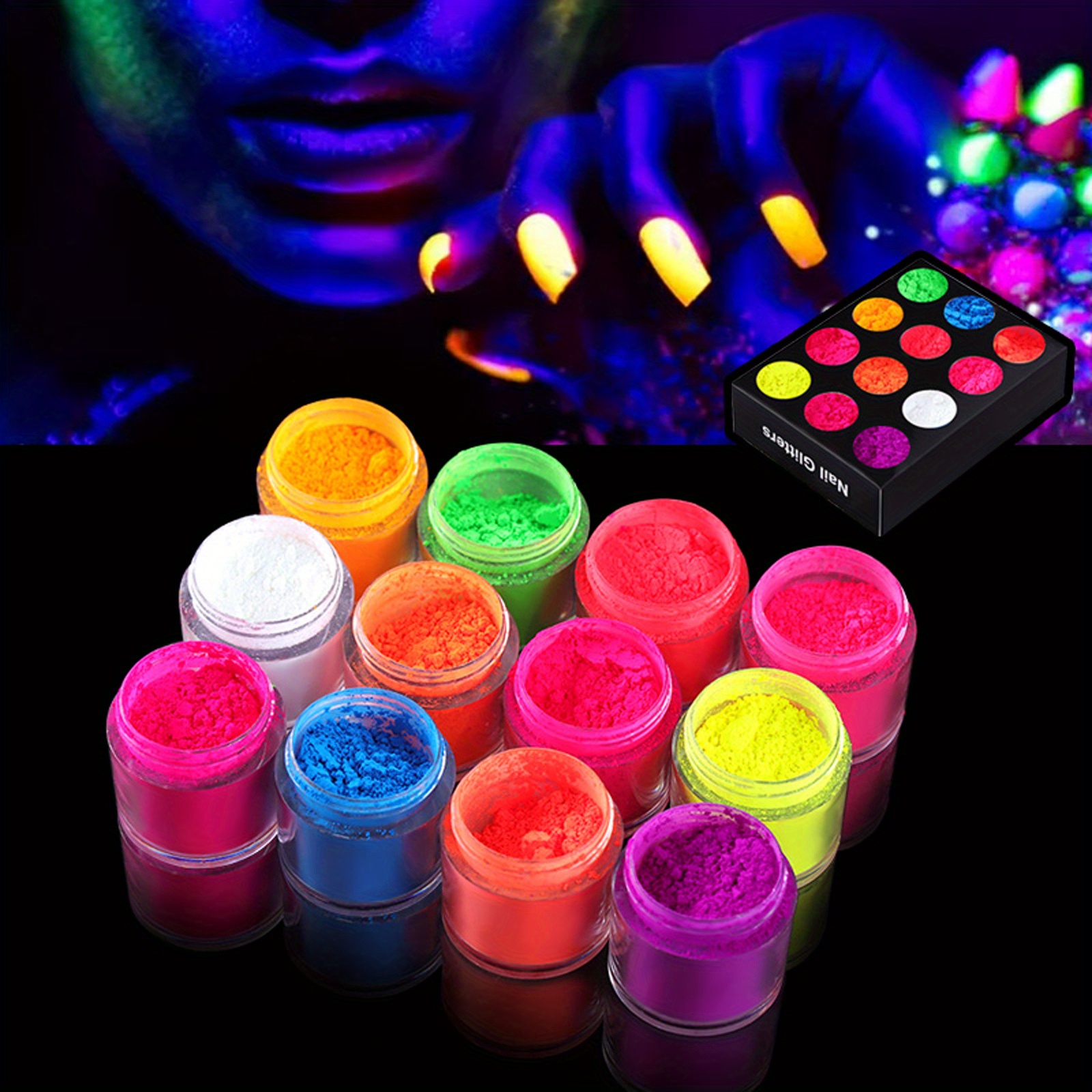 12 Colors Pigment Nail Powder Kit Pigment Nail Super - Temu