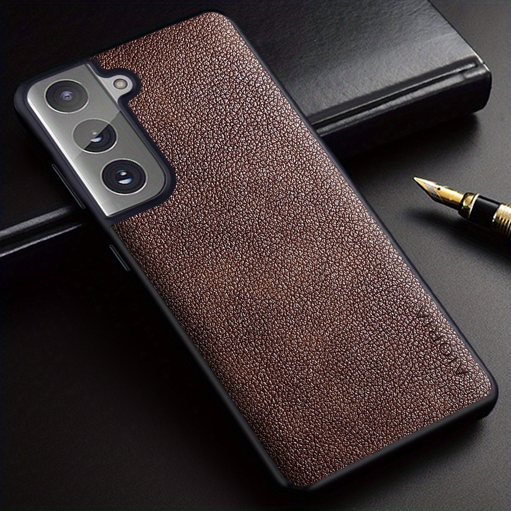 Galaxy S21 Fe Case Premium Pu Leather Retro Design - Temu