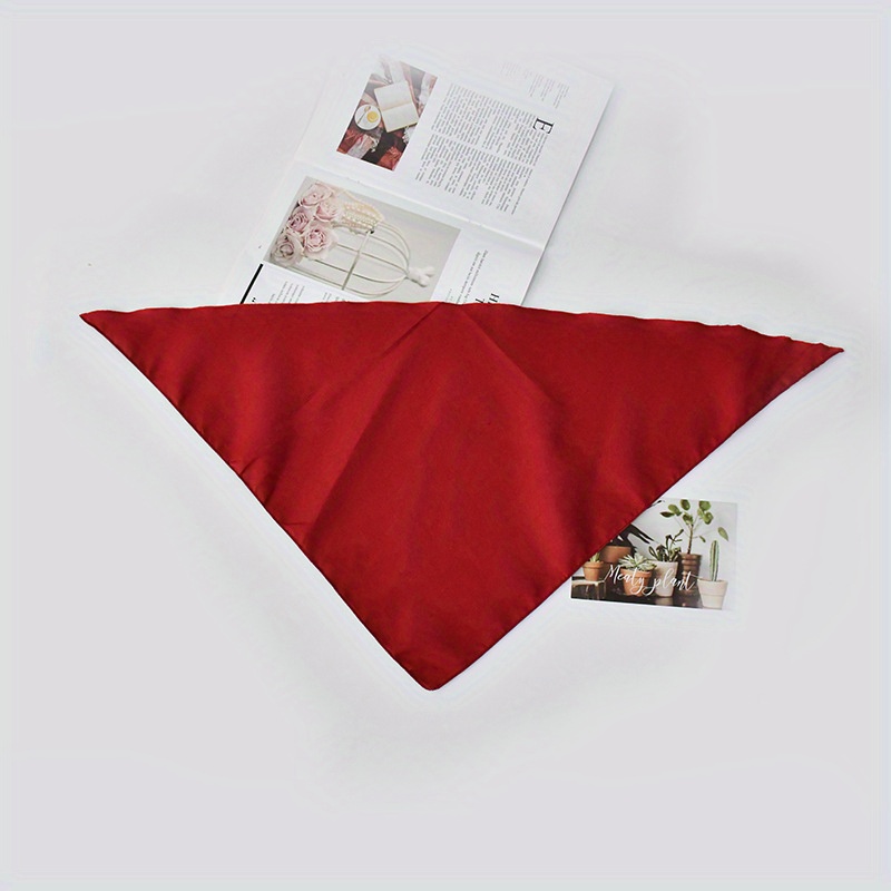 Solid Color Triangle Scarf Satin Thin Pleated Neckerchief - Temu