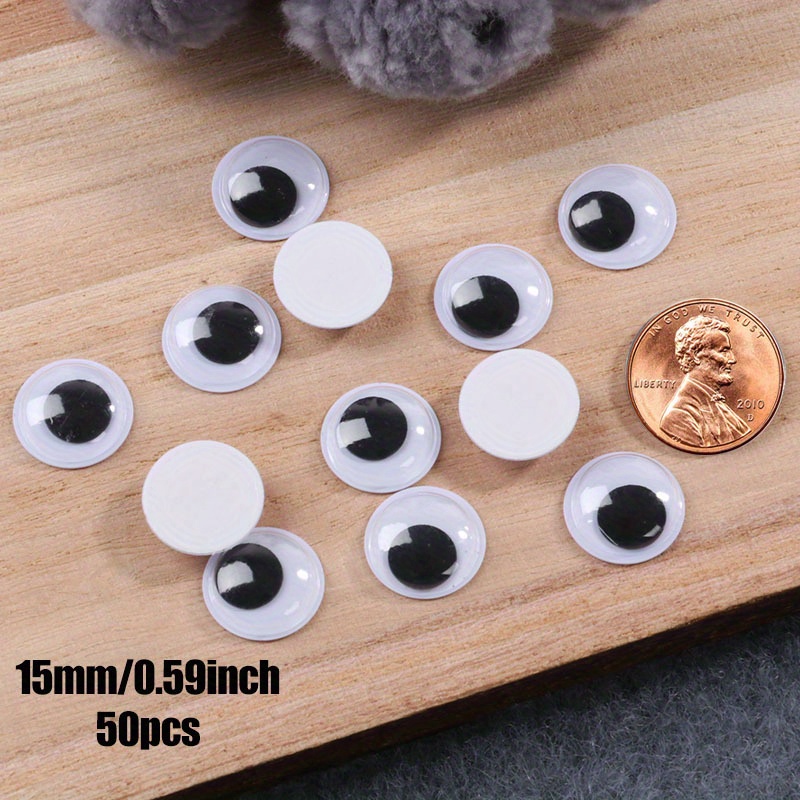 SHANGRLA Googly Eyes Stickers - Self Adhesive Wiggle Eye Stickers for Crafts | Assorted Small Sizes 8mm 10mm 12mm 15mm | Easy Peel and Stick | 8 Sticky
