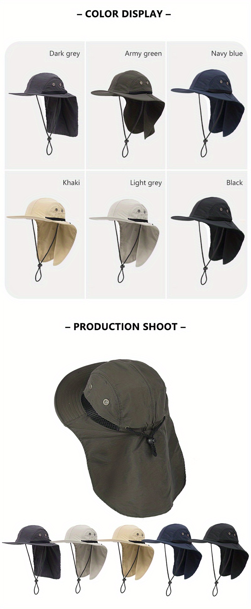 Premium Outdoor Sun Hat With Neck Flap Wide Brim Adjustable Chin Strap For Fishing  Hiking Safari Travel Summer Sun Protection Upf 50 Breathable Packable Flap  Hat For Camping