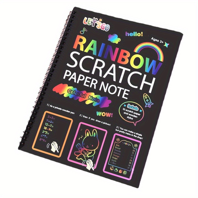 Rainbow Scratch Off Notebooks Arts Crafts Supplies Set Color - Temu