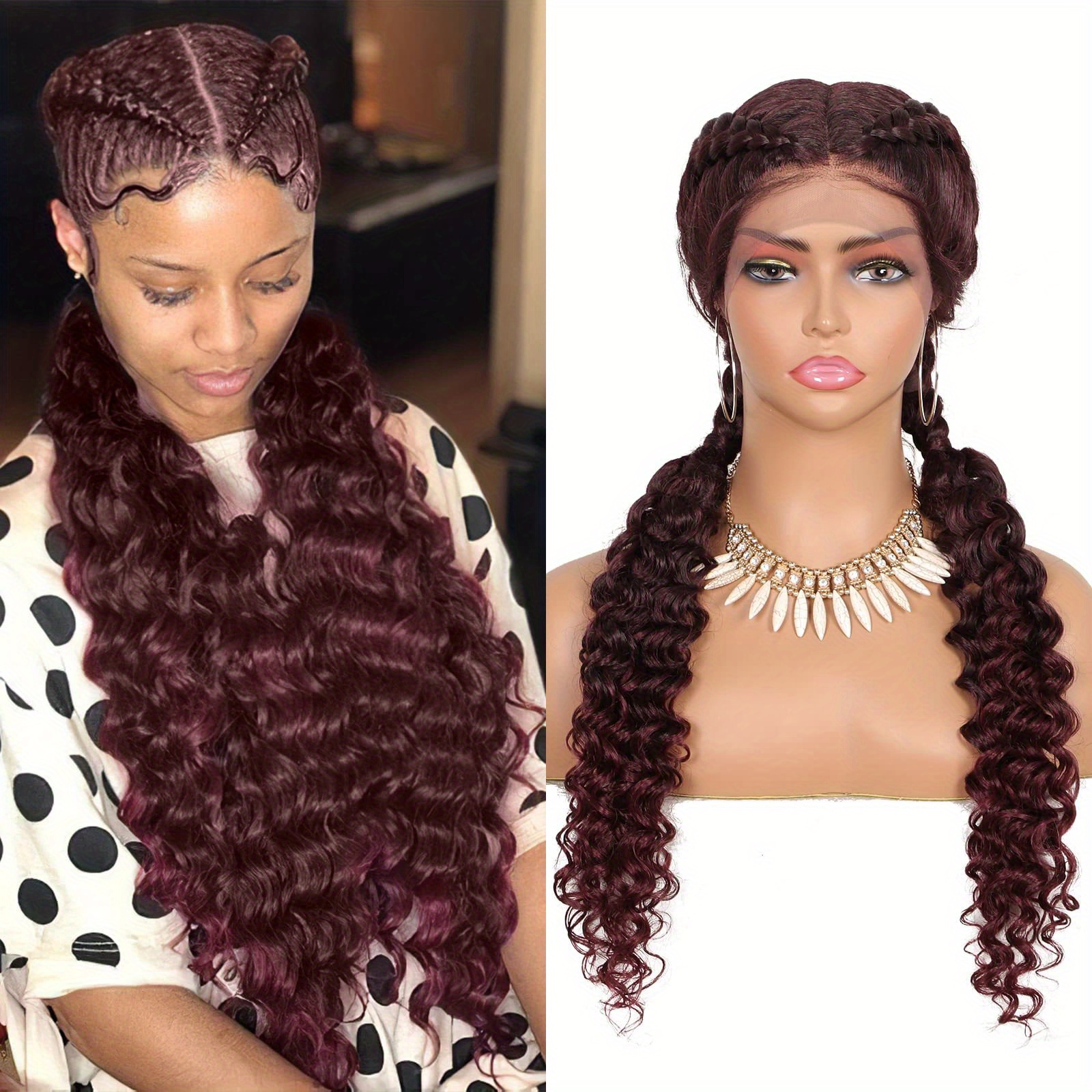 Tiwaoma 13x4 Lace Front Cornrow braided wig Long synthetic wigs For Wo –  Tiwaoma Hair