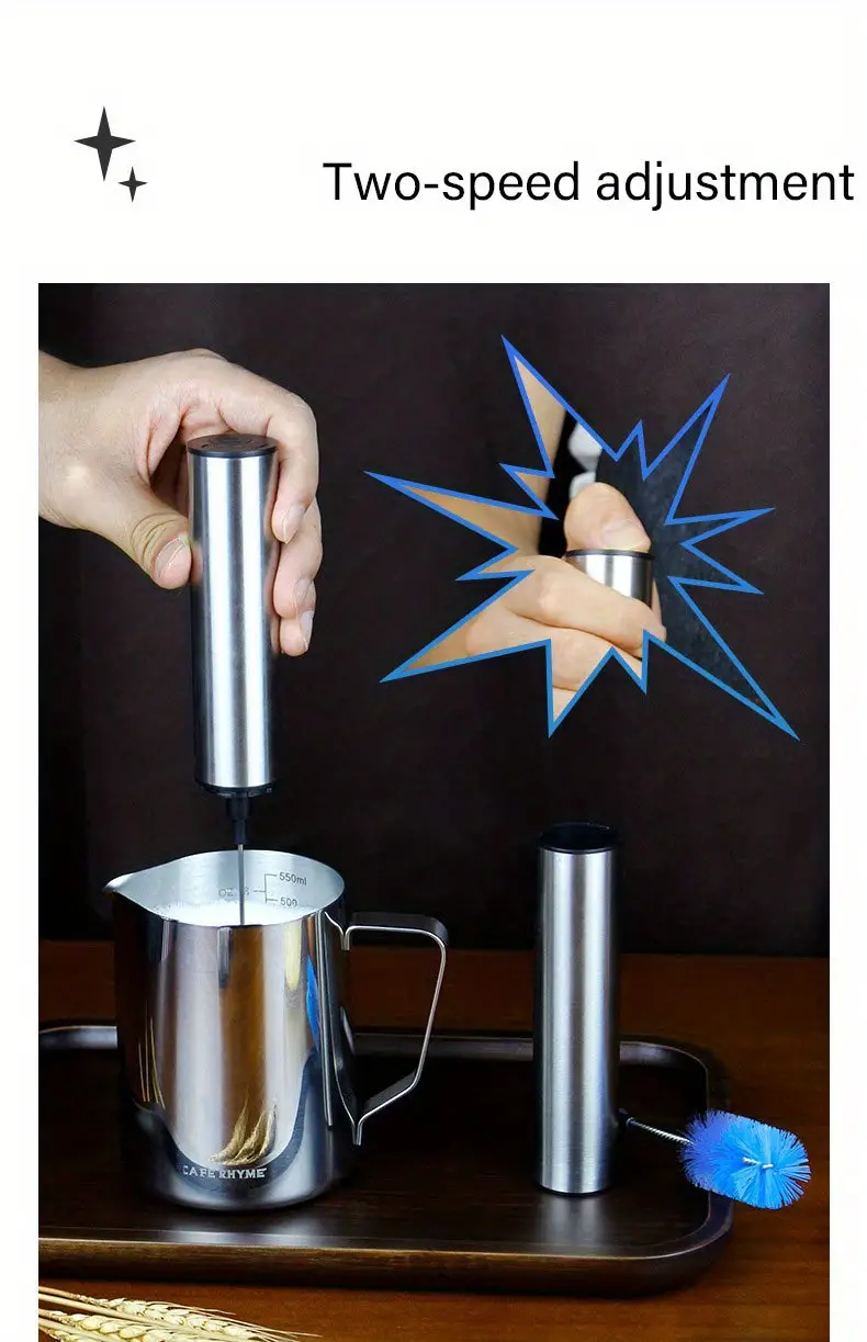 portable electric milk frother mini usb rechargeable foam maker handheld foamer high speed drink mixer coffee blender egg beater for coffee matcha latte cappuccino hot chocolate details 6