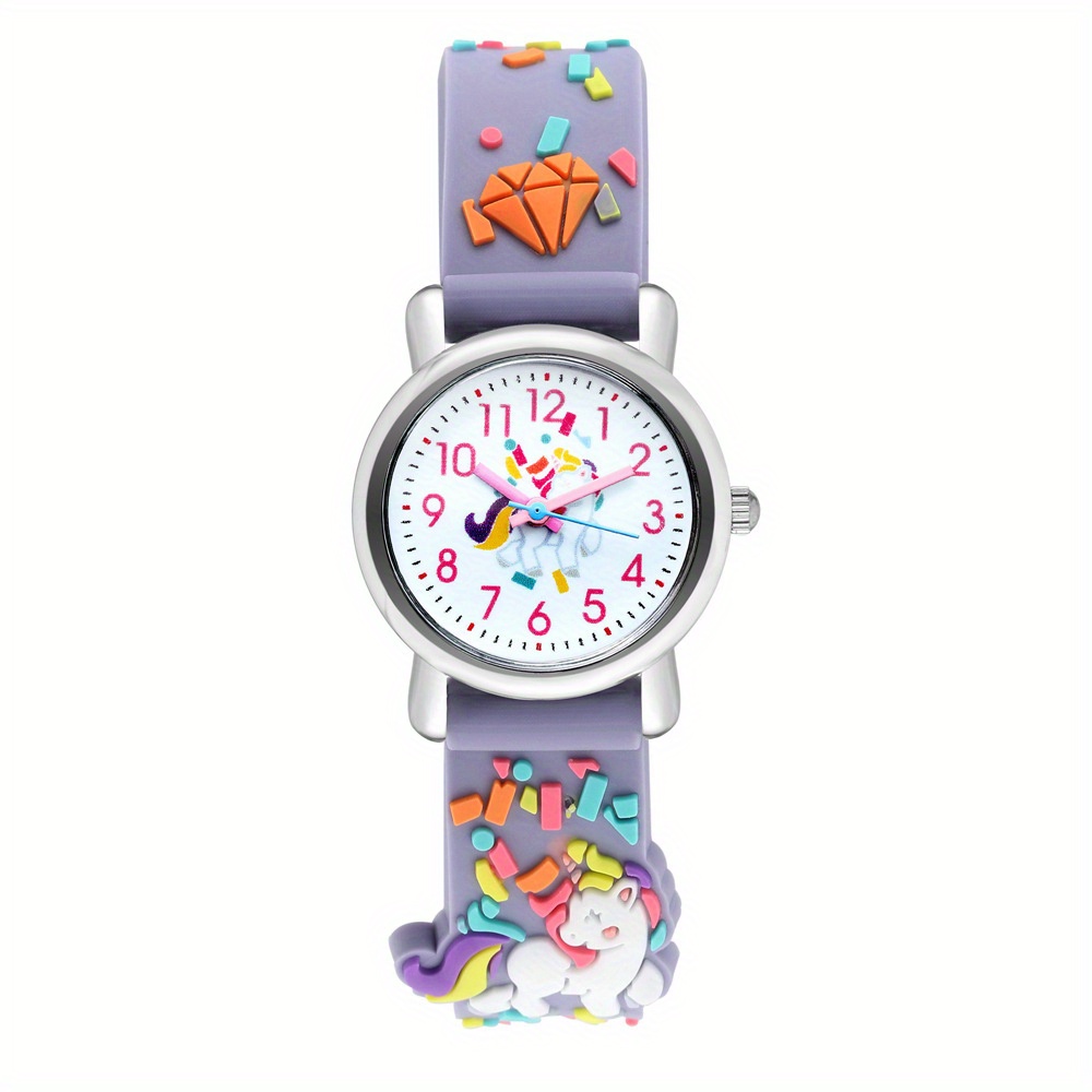 Kids 3d Lindo Reloj Analógico Impermeable Dibujos Animados - Temu