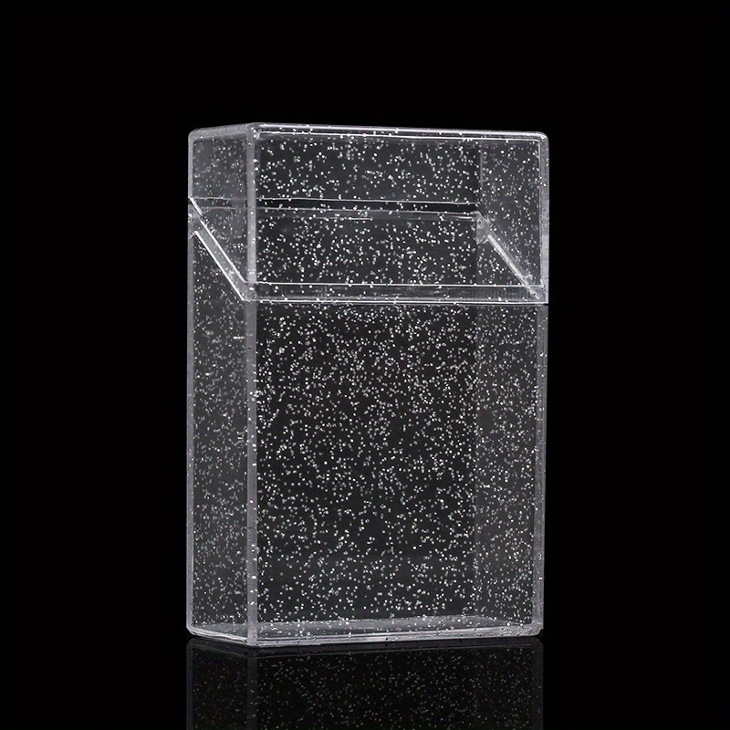 Shining Cigarette Case 20 Capacity Storage Box Clear Photo Postcard Holder