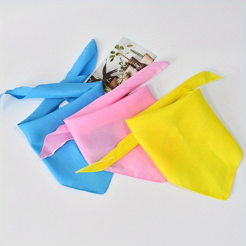 Solid Color Triangle Scarf Satin Thin Pleated Neckerchief - Temu