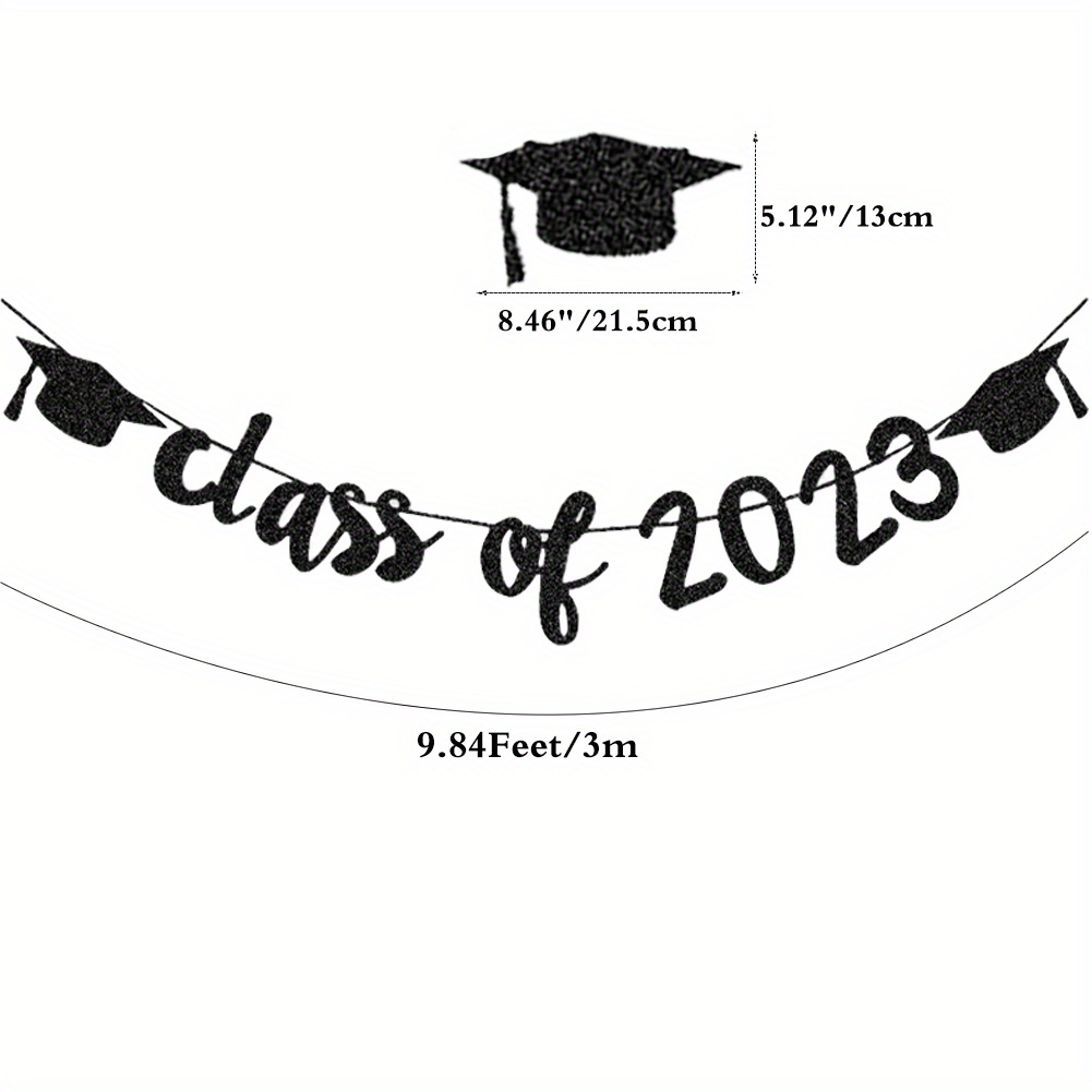 2023 Graduation Banners Graland Party Decorations, Black Golden Rose
