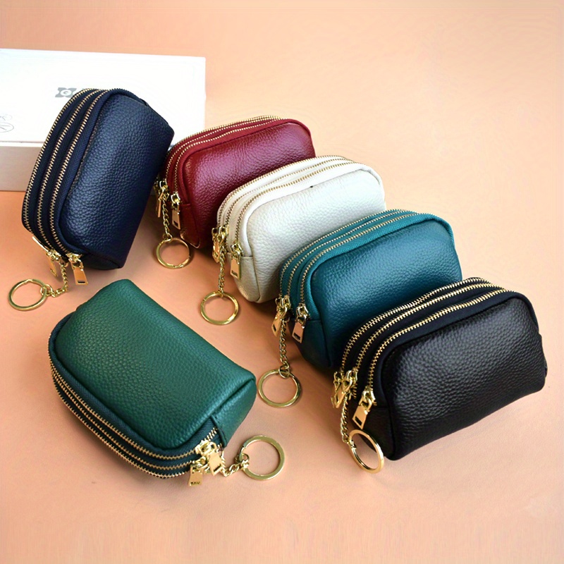 Three Layers Purse, Change Coin Purse, Mini Change Holder With Zipper, Key  Storage Pouch - Temu