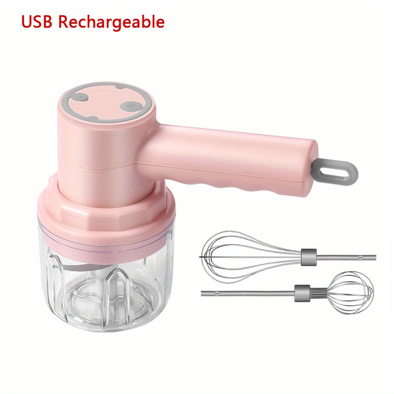 Mini Hand Blender Tool Rechargeable Wireless Electric Hand Mixer Best  Kitchen Tool For Baking Cooking Pink Single Pump