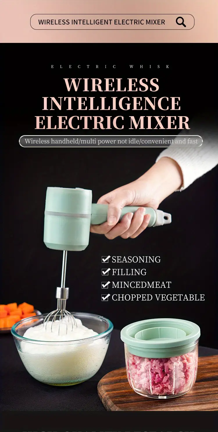 electric egg beater cooking blender charging cream beater making cake cream baking tool small cream egg beater details 0
