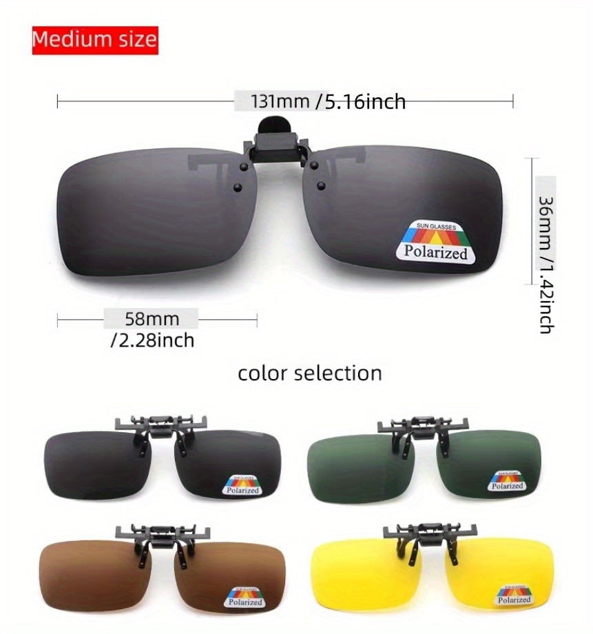 Clip Glasses Women Men Polarized Lens Sunglasses Driving - Temu