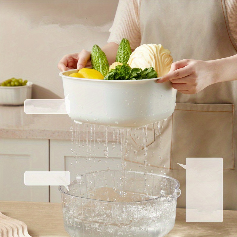 Multifunctional Kitchen Collander Strainer Double-layer Drain